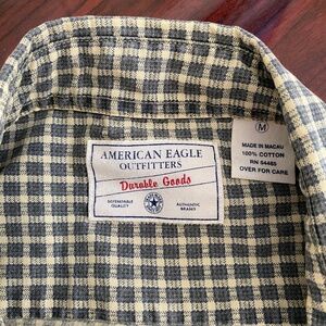 Vintage American Eagle Long Sleeve sz M 100% cotton Men’s Plaid shirt